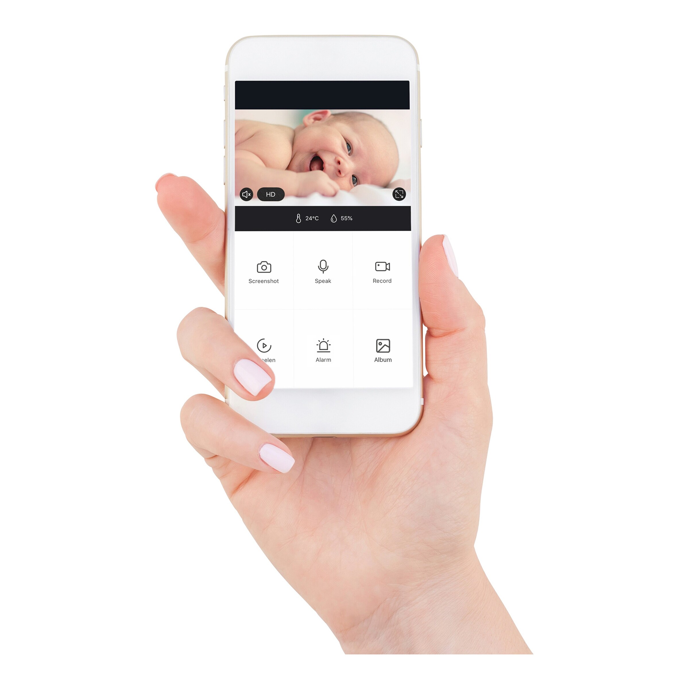 Alecto WLAN-Babyphone mit Kamera Smartbaby 5 weiß