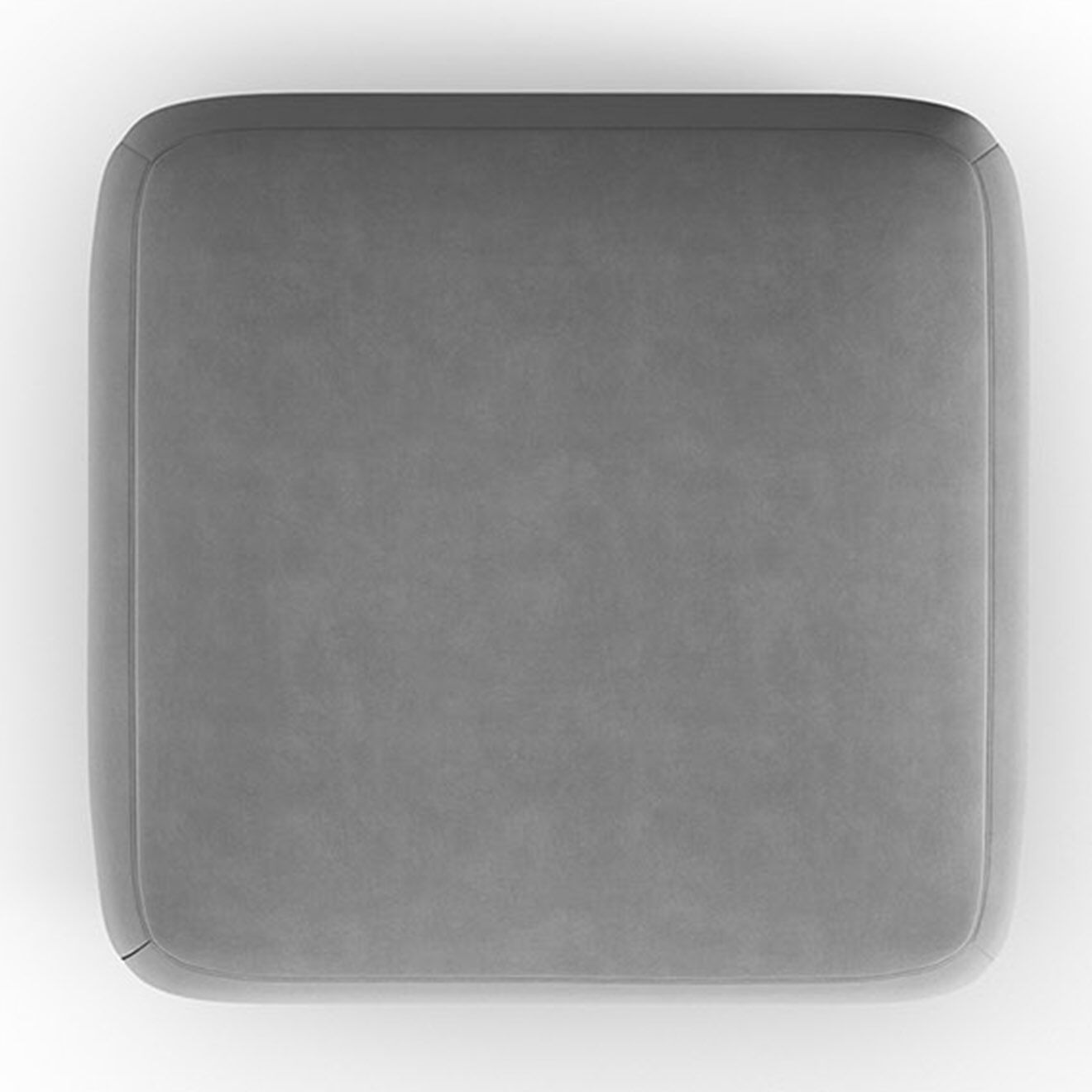Mazzini Sofas Pouf Velours Jasmin gris - 75x75x36 cm