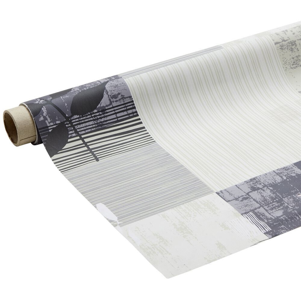 Toile cirée motif embossé feuilles rayures 140 cm