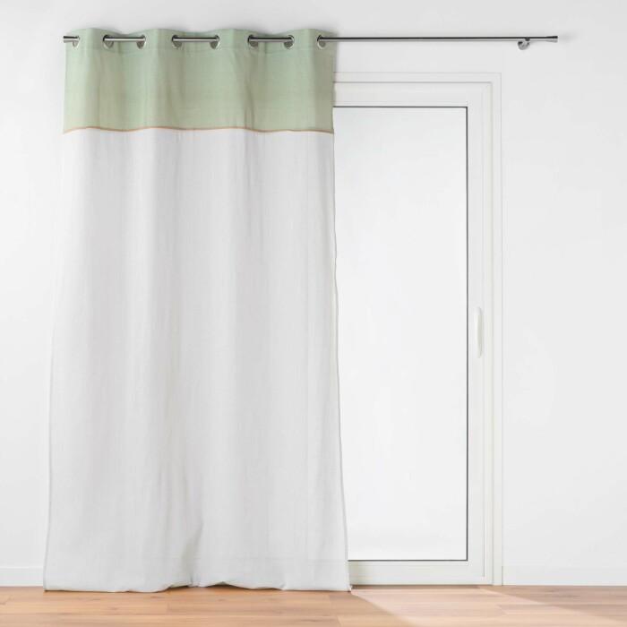 RIDEAU OEILLETS 140X240CM UNI ET JUTE JANARA SAUGE