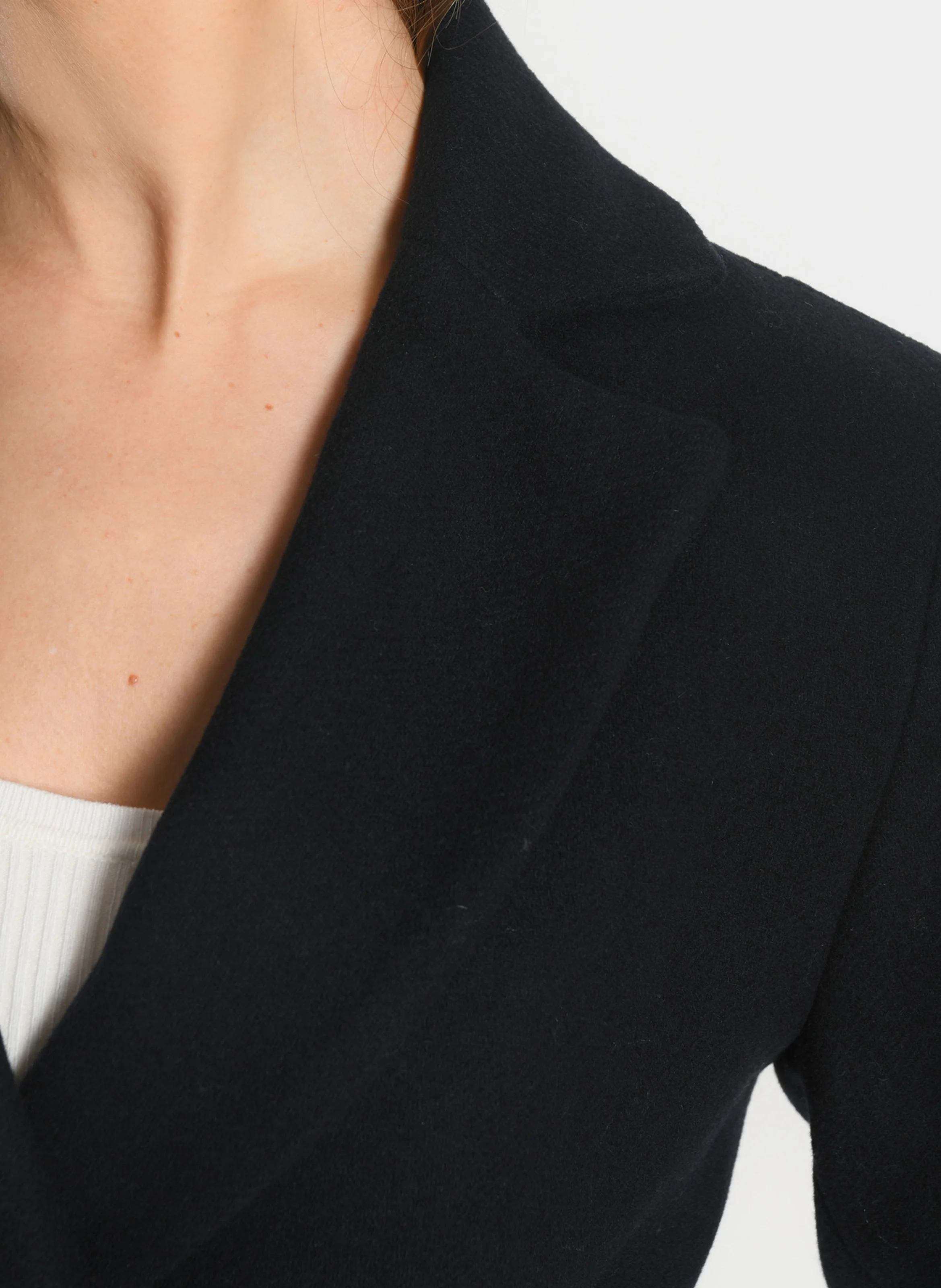 CATHY - Manteau droit en laine mélangée | Bleu