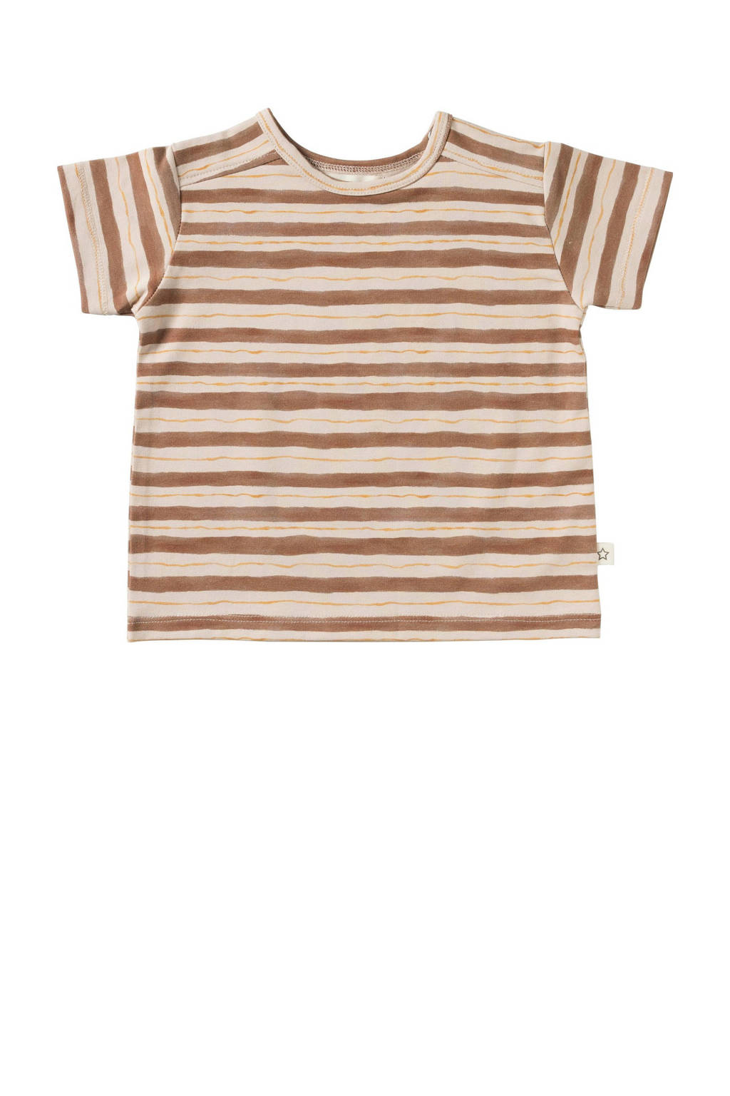 Your Wishes baby gestreept T-shirt Pete bruin/offwhite