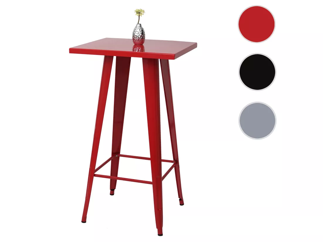 Table haute MCW-A73 Métal, rouge