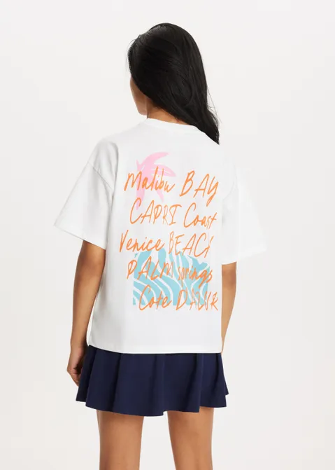 T-shirt met print malibu off-white (WIT.O)