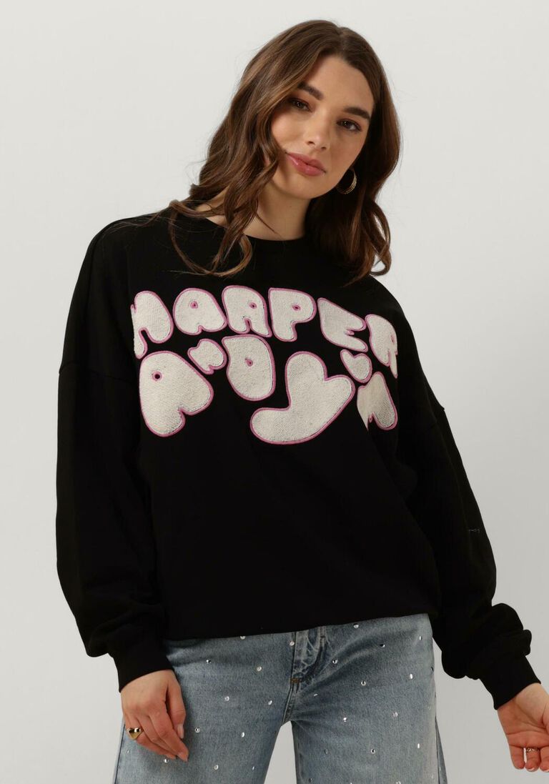 HARPER & YVE zwarte harper & yve sweater logo-sw