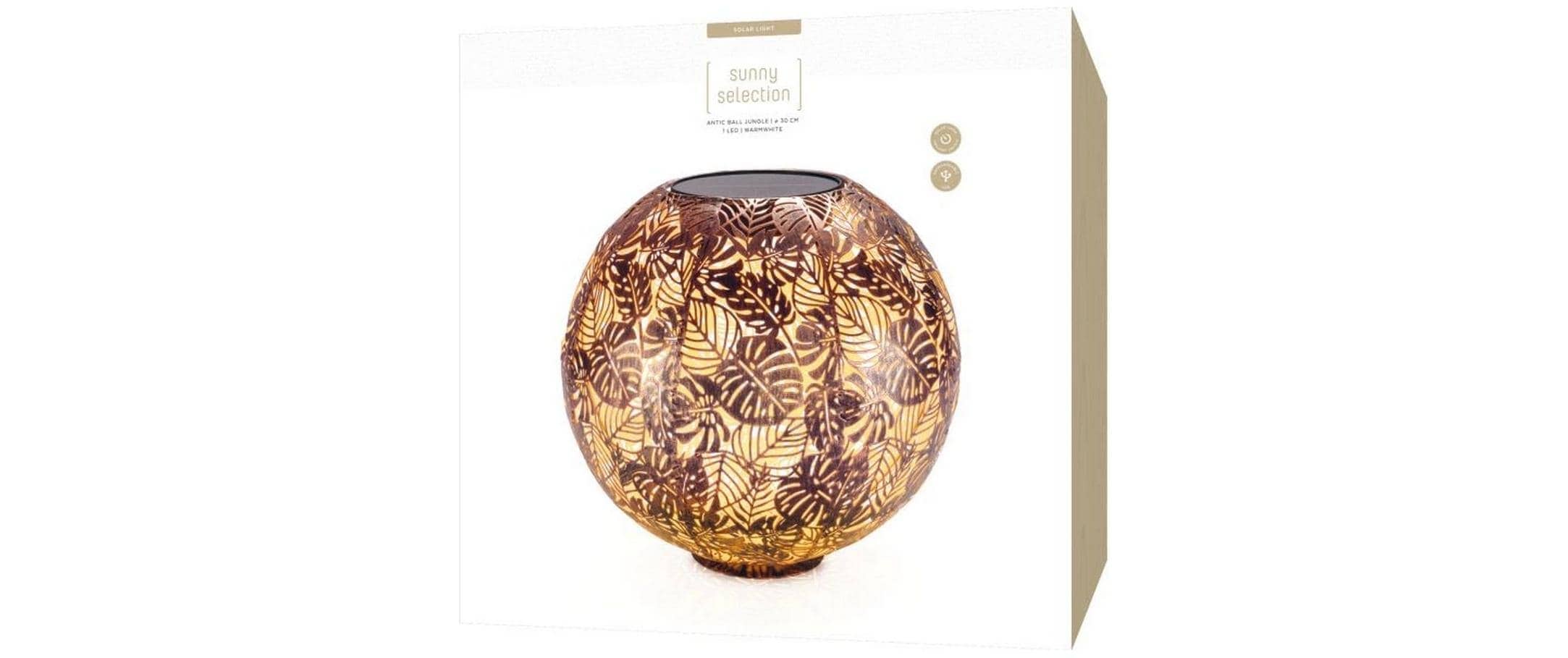 STT Laterne »Laterne Solar Antic Ball 30 cm« Dekorative Solar-Laterne Jungle mit Dämmerungssensor