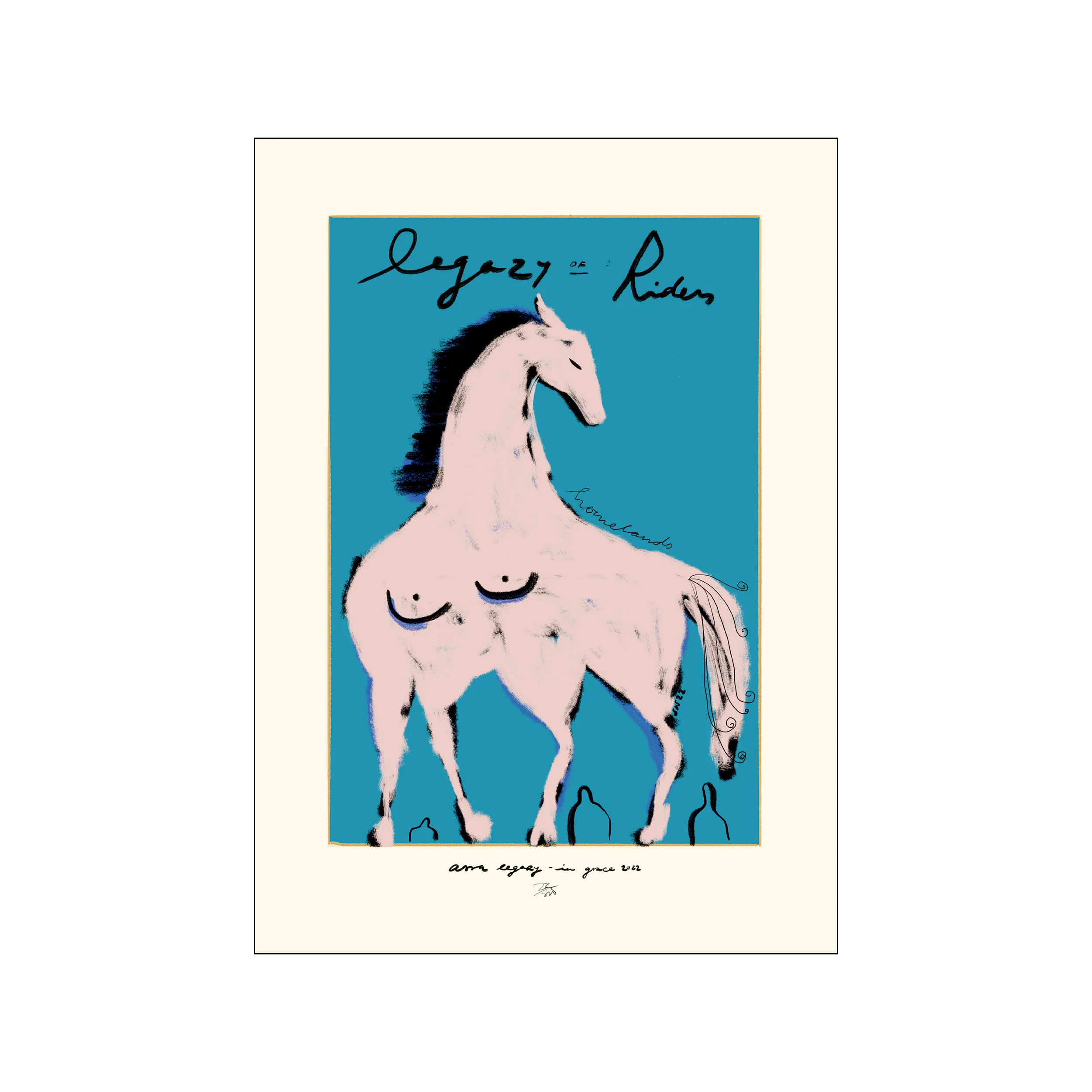 Poster & Frame  Das Rotes Rabbit Legacy Riders plakat - 30x40 cm.