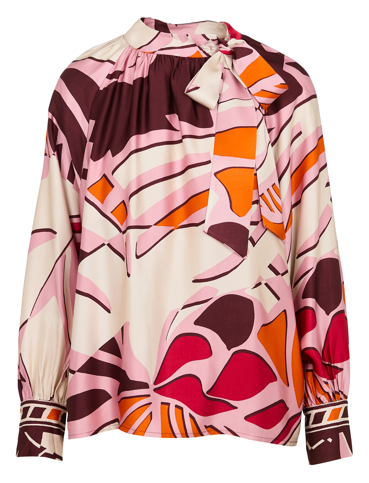 LILA - Blouse imprimée fluide satinée| Rose