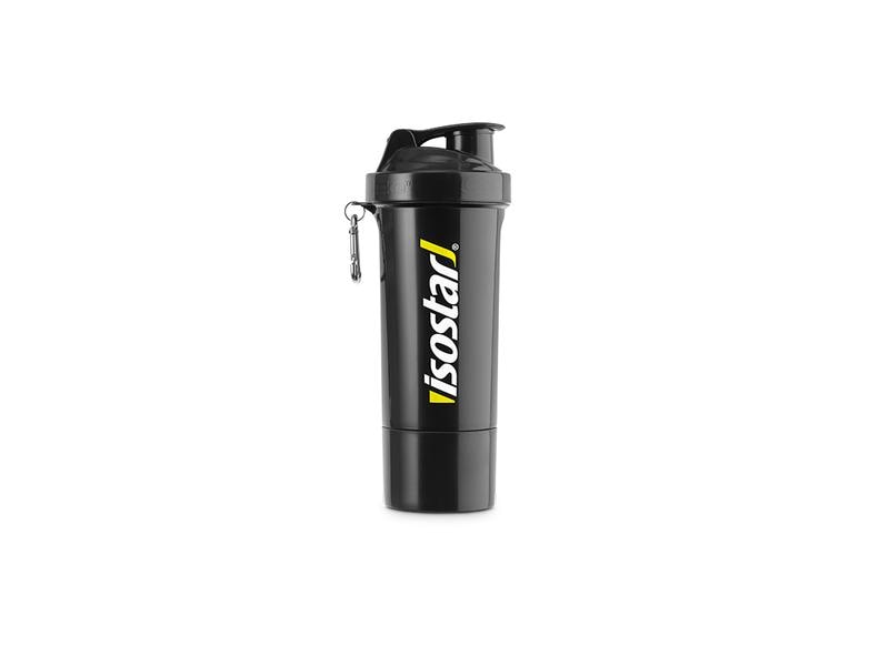 Isostar Shaker & Trinkflasche Smart Shaker Slim 500 ml, Sch Hochwertiger Shaker mit zwei Fächern