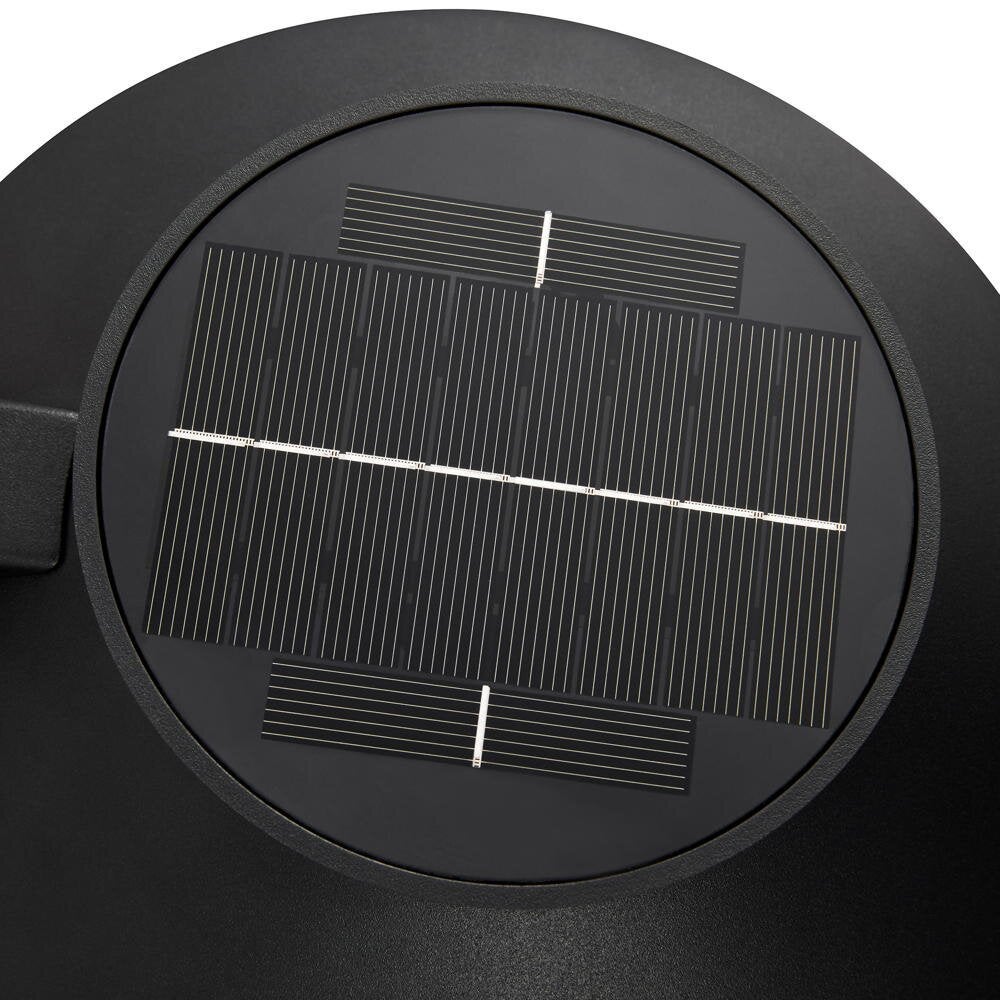Justina Wall LED Solar Wandlamp in Zwart 5W 400lm IP44 met Bewegingssensor