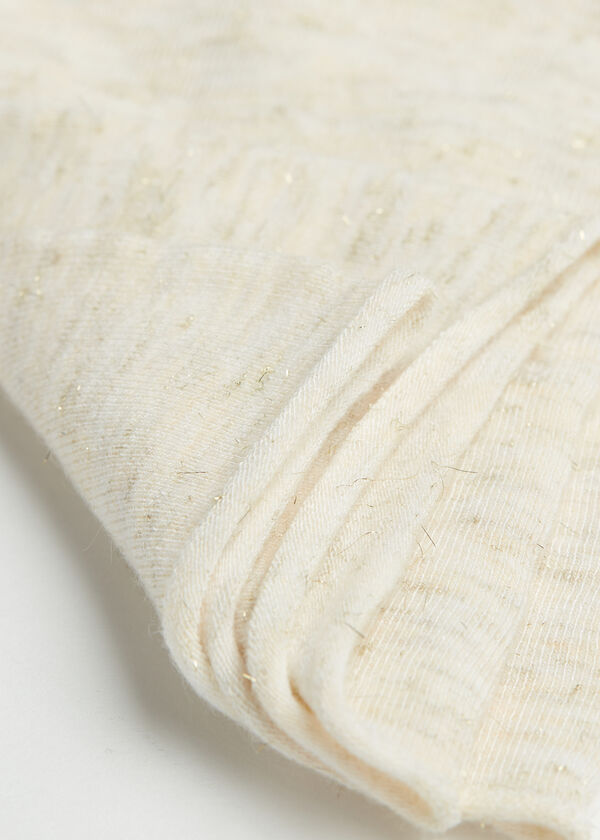 Meias curtas com cashmere e glitter