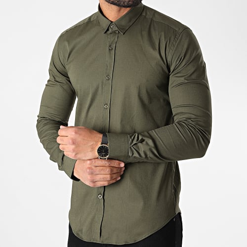 Chemise Manches Longues Slim Fit 1421 Vert Kaki