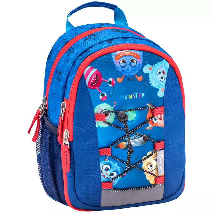 Belmil Kindergartenrucksack Mini Kiddy Kindergartenrucksack für 1-3 Jährige Kinder mit Brustgurt Cool Monsters
