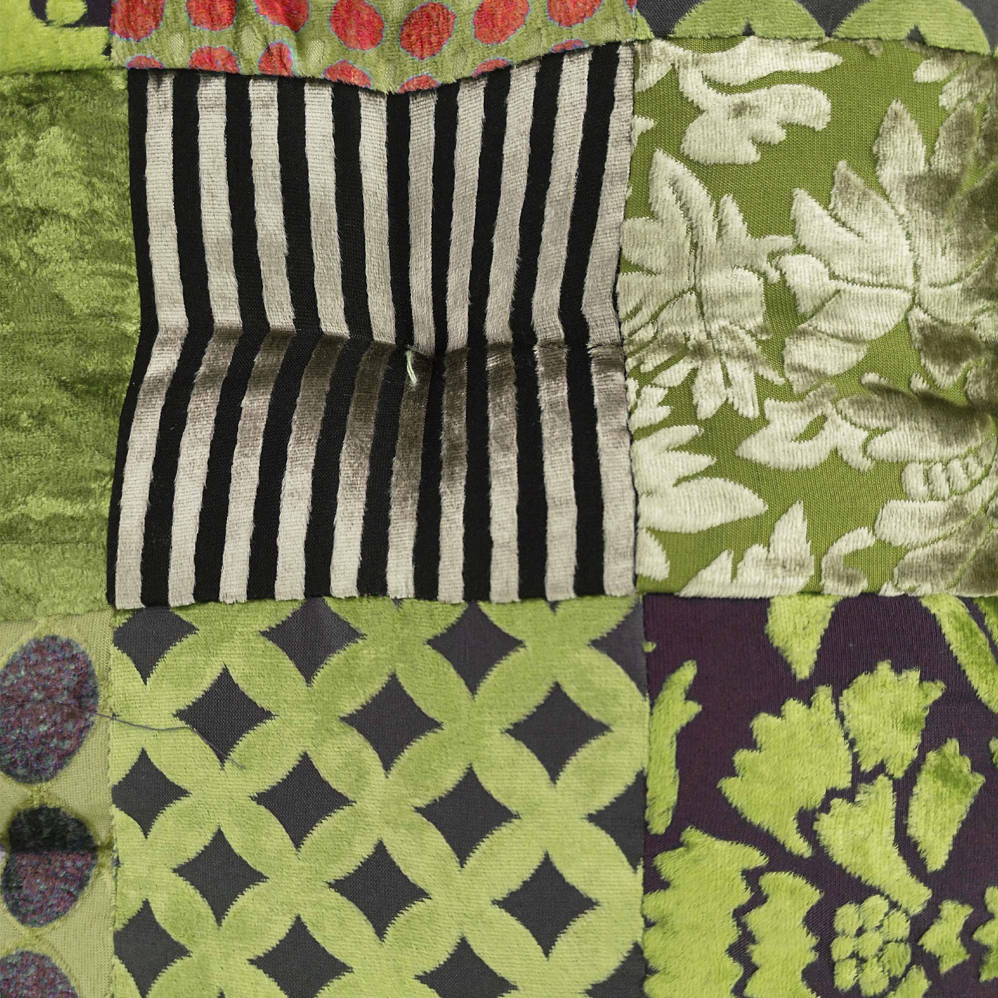 Sitzkissen Patchwork, grün, T 60 cm, B 60 cm, H 10 cm von fischer's lagerhaus