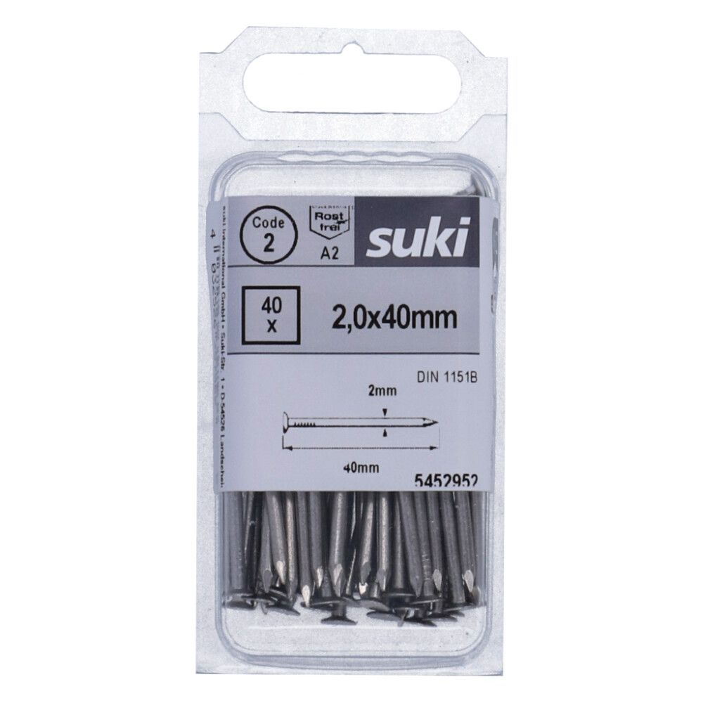 DYKKERT SUKI RUSTFRI 2X40MM