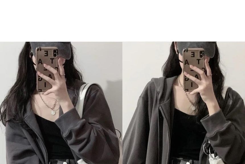 Cossita - Effen oversized hoodie met rits
