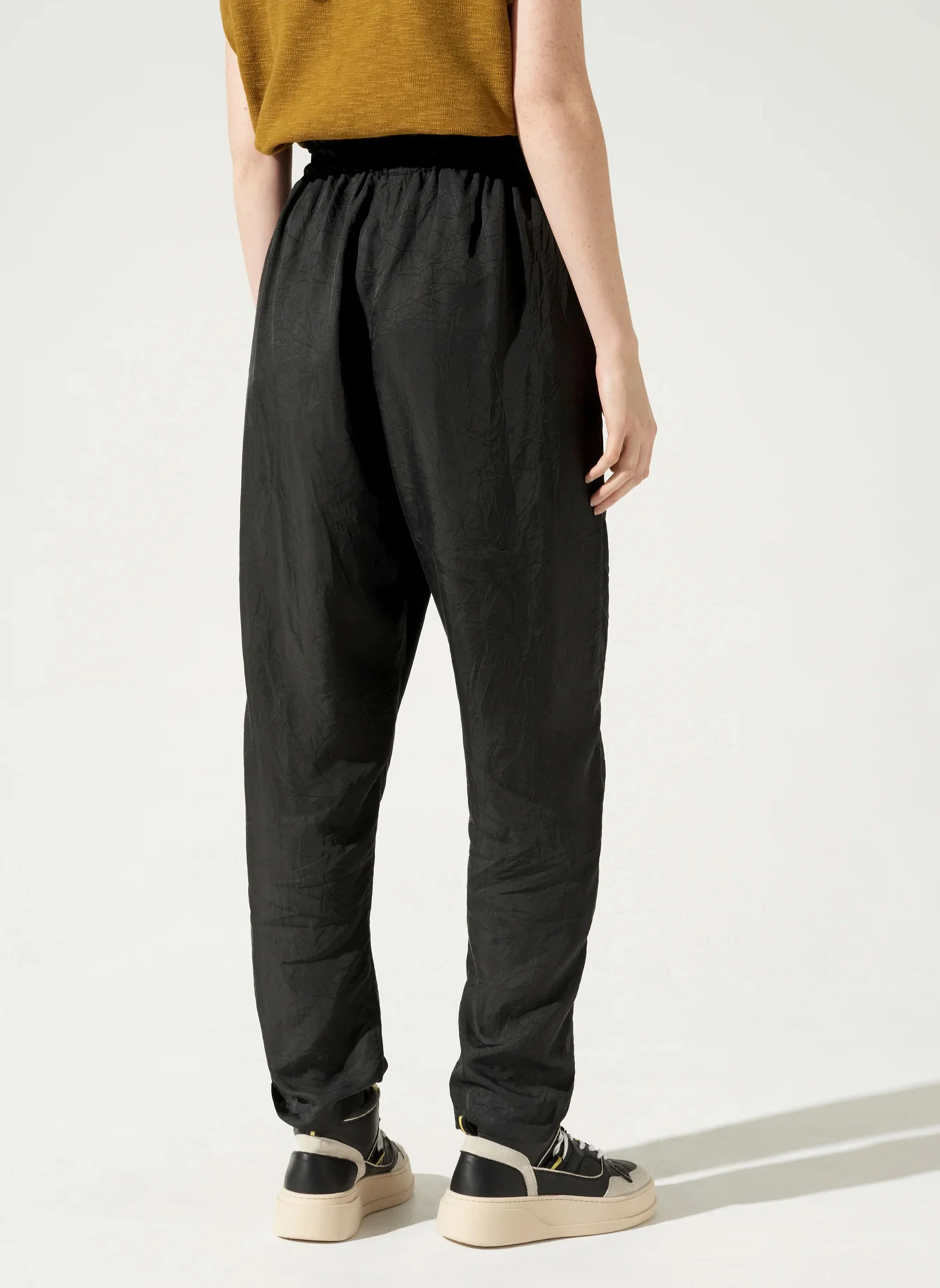 Pantalon sarouel taille haute | Noir