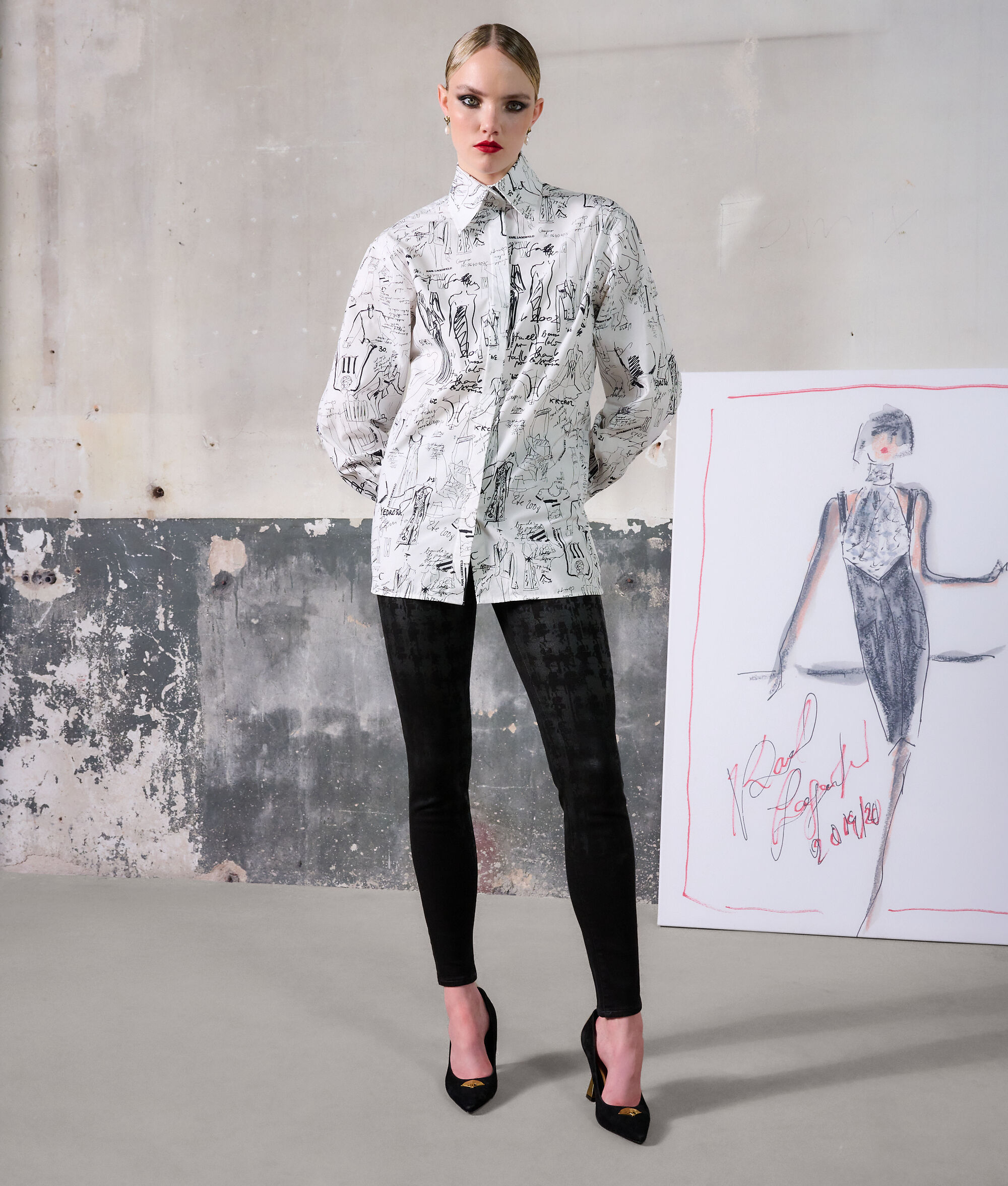 JEAN SKINNY À MOTIF KARL KAMEO