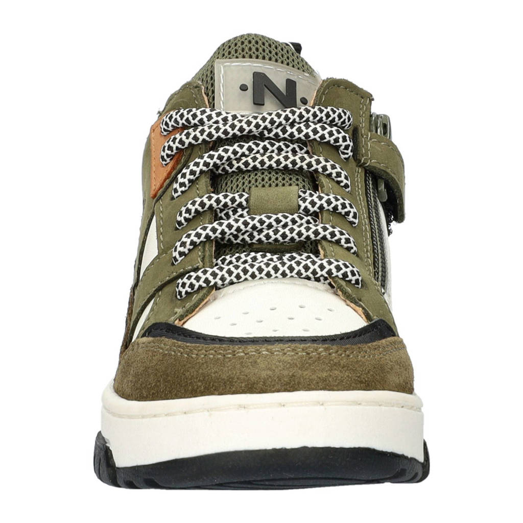 Nelson Kids leren sneakers groen/wit