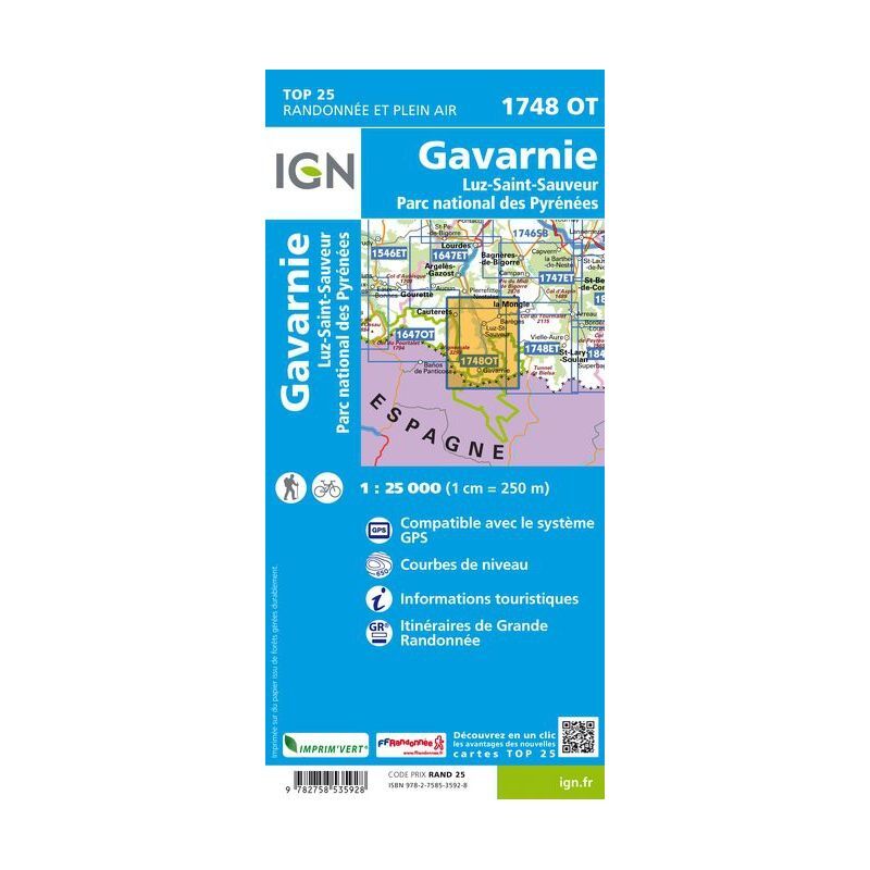 Gavarnie / Luz-St-Sauveur / Parc National des Pyrénées - Carte topographique