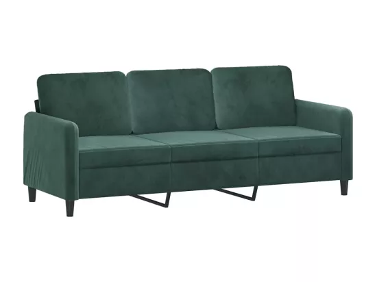 Ensemble de canapés 2 pcs avec coussins vert foncé velours