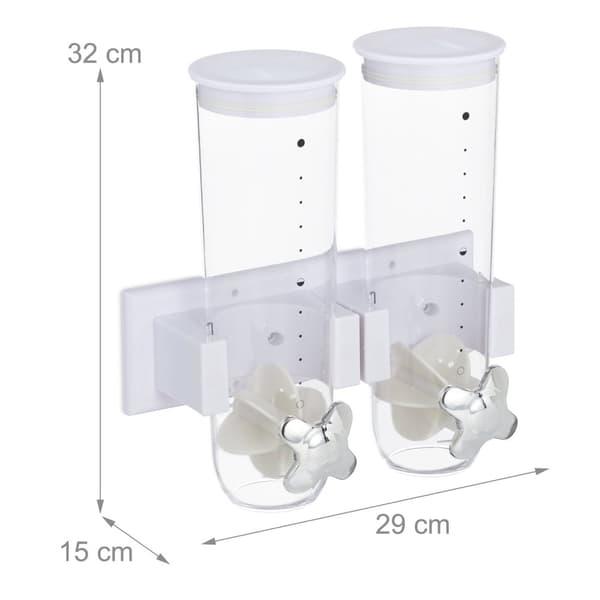 Müslidispenser dobbel for veggmontering