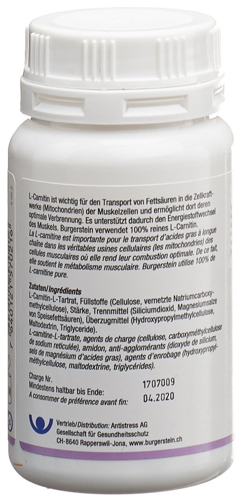 BURGERSTEIN L-Carnitin Tabl Ds 100 Stk