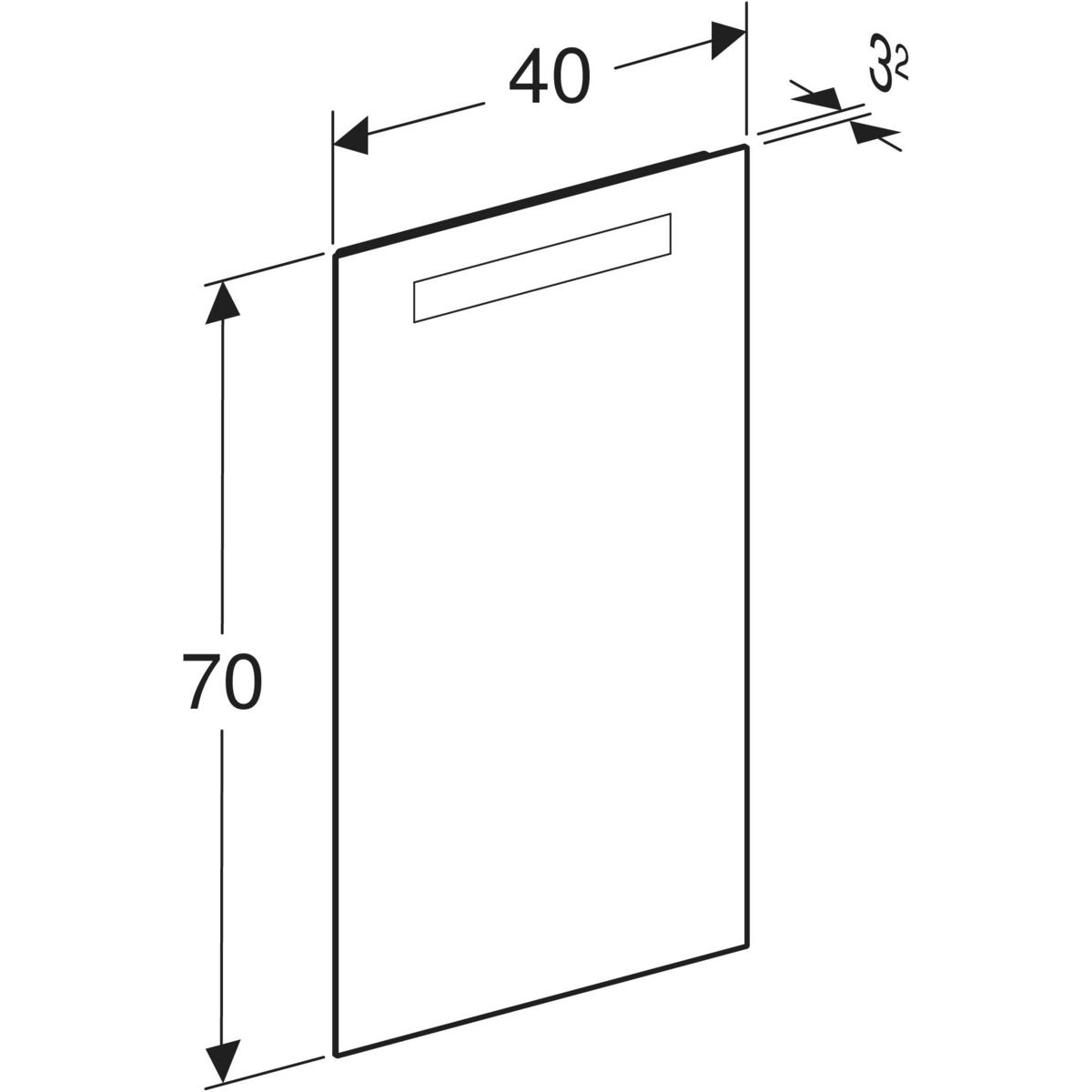 Geberit Option rechthoekige spiegel met verlichting 40x70cm