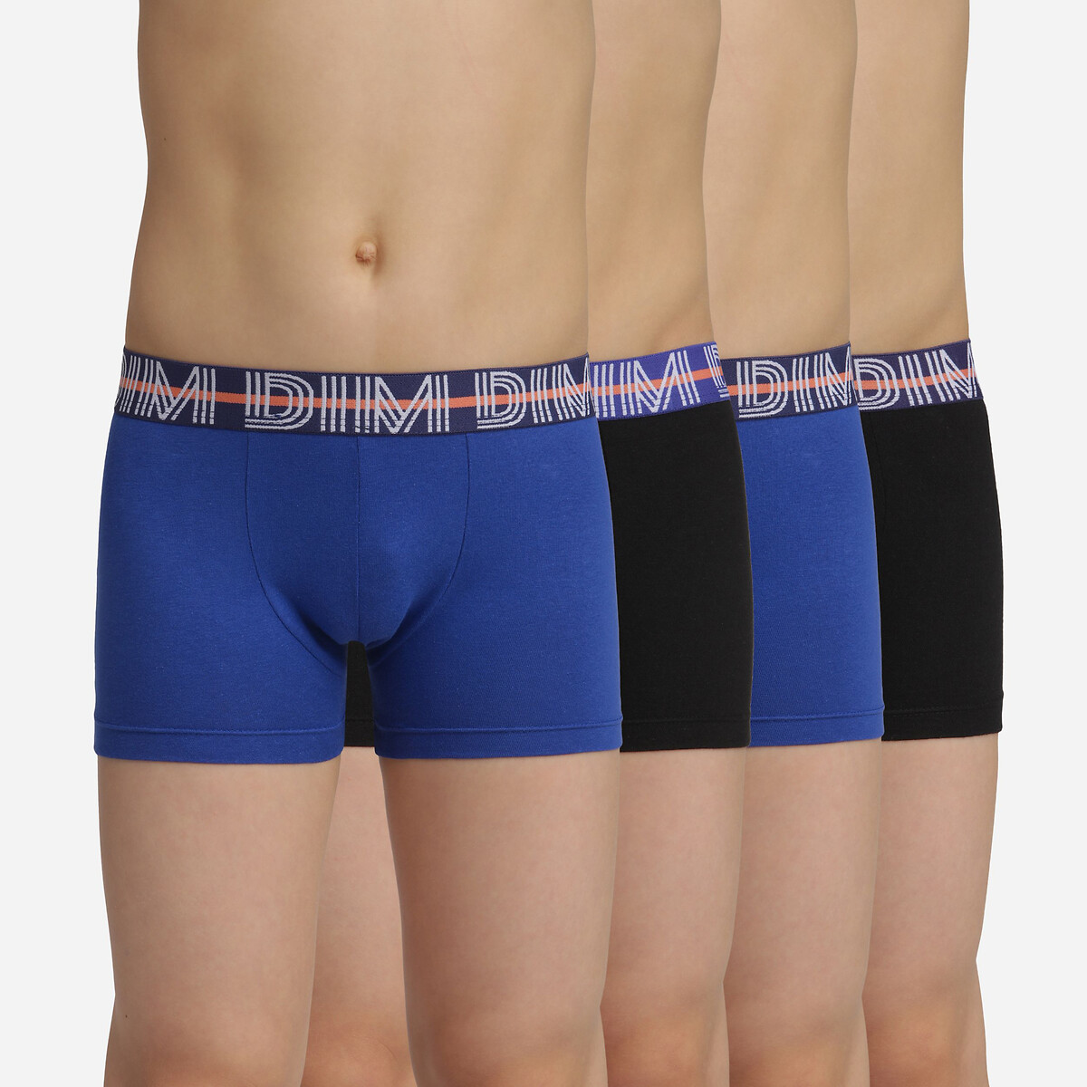 Conjunto de 4 cuecas boxer de algodão elástico