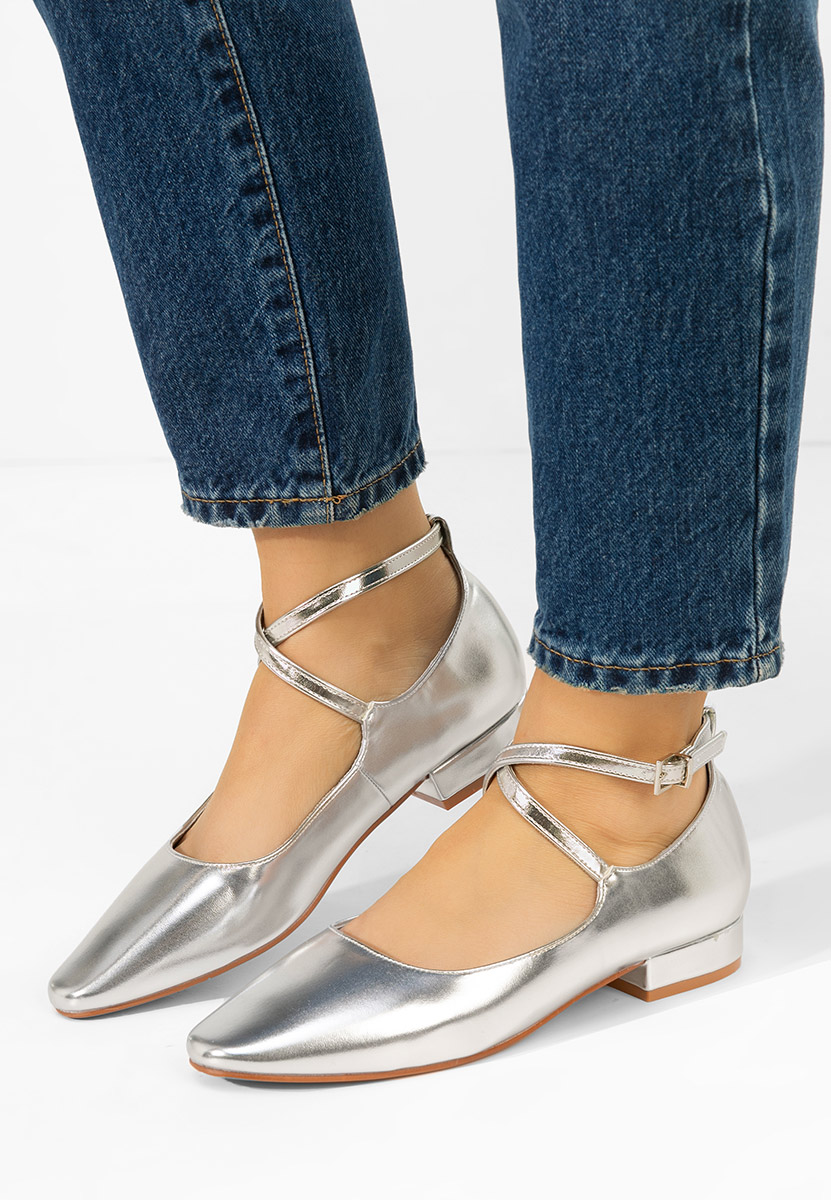Chaussures à petit talon argent Hurania