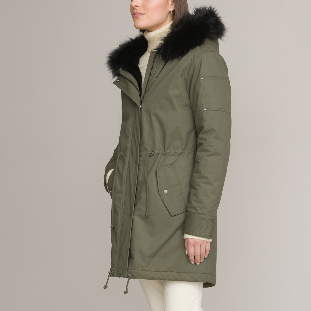 ANNE WEYBURN<br>Parka de comprimento médio com capuz fixo, perfeita para o inverno