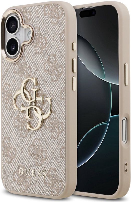 Guess - 4G Metal Logo Backcover - Pink - Voor Apple iPhone 17