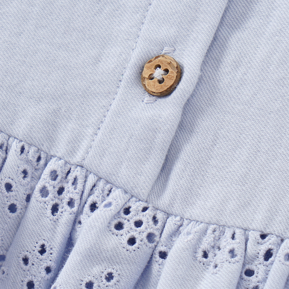 Topomini Baby Kleid mit Lochstickerei hellblau