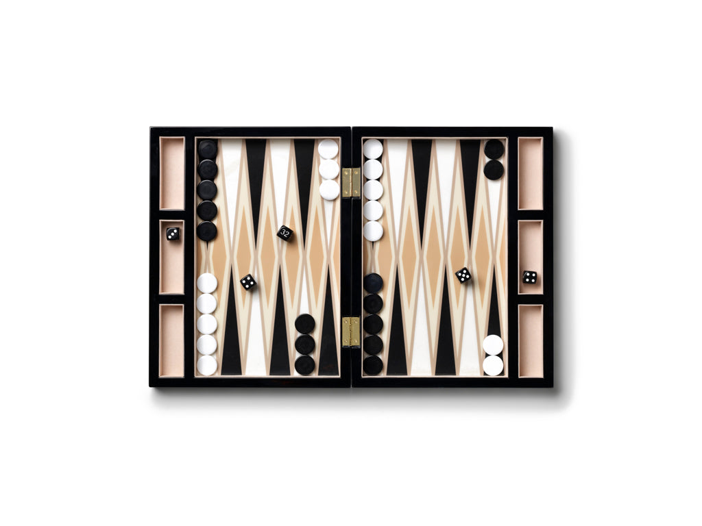 Printworks Spel - Backgammon Lacquered - Zwart