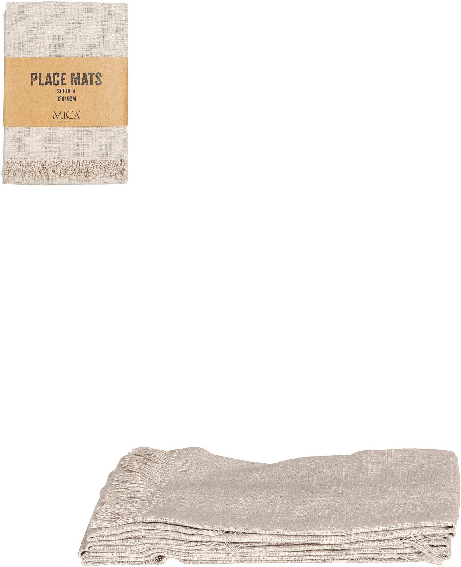 Mica Decorations placemat Villia beige 48 x 33 cm 4 stuks