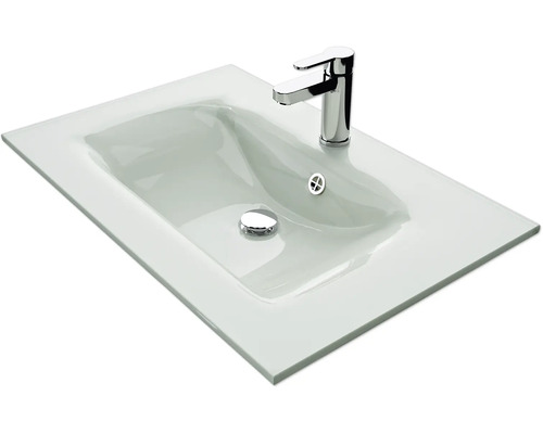 Pelipal Kumba badkamermeubelset (B x H x D): 137 x 200 x 50 cm, grafiet getextureerde fronten, 5-delige set inclusief glazen wastafel, hoge kast, onderkast en bovenkast (99.770326193)