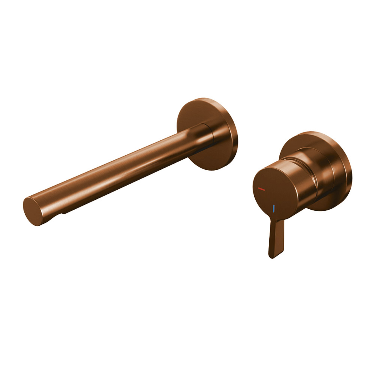 Brauer Copper Edition ColdStart wastafelkraan inbouw rechte uitloop en rozetten model E1 koper geborsteld PVD