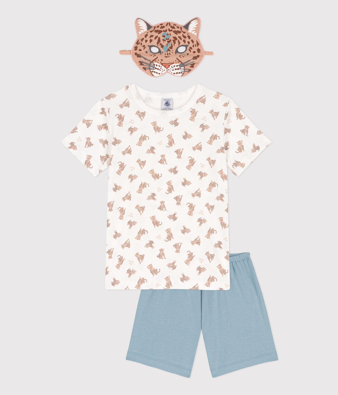 Pyjama léopards avec masque en coton petite fille/petit garçon