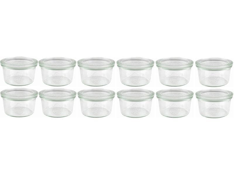 Weck Einmachglas 165 ml, 12 Stück Einmachgläser Set mit Deckel