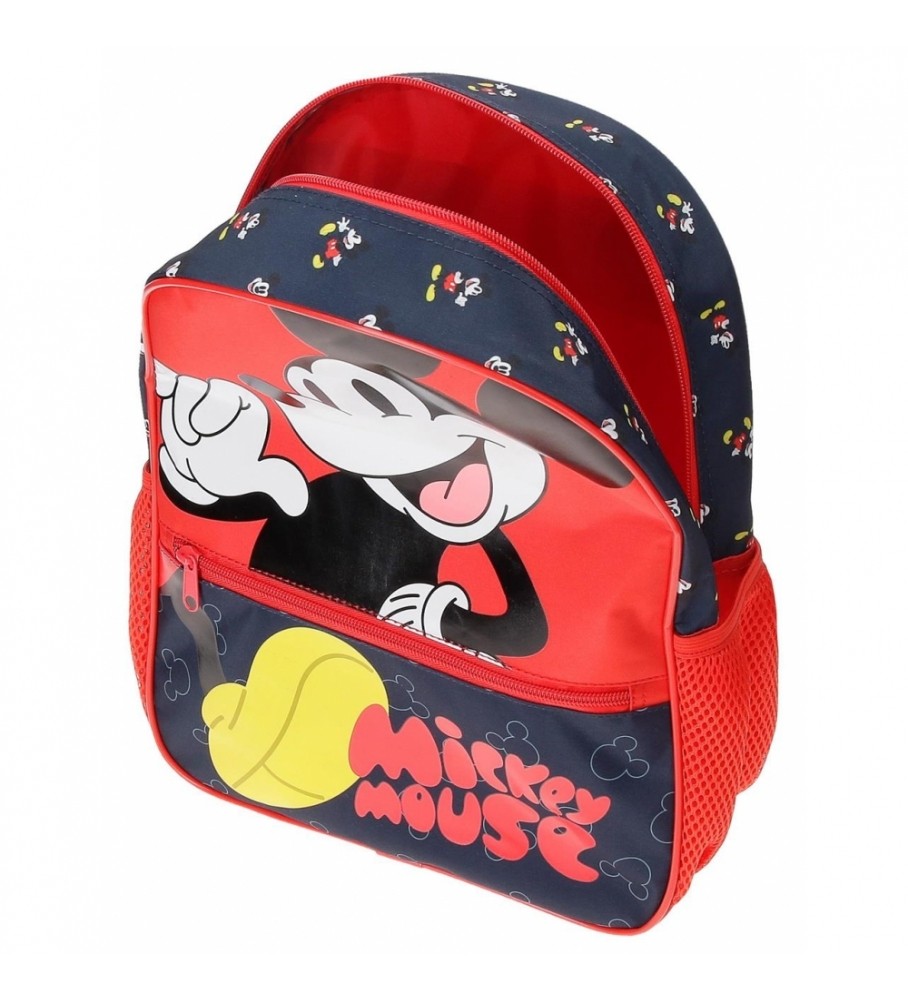 Mochila Joumma Mickey Mouse Fashion 33cm Adaptável vermelha