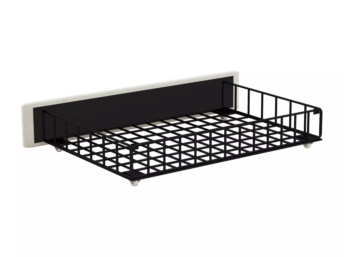 Lit capitonné 140 x 200, lit capitonné avec 4 tiroirs, lit capitonné avec bande lumineuse LED avec USB et stéréo, blanc