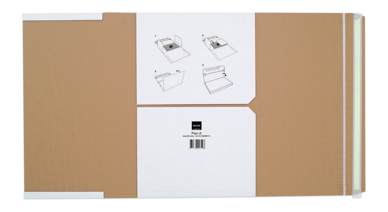 Elco Versandkarton Easy 68s, 464 x 362 x 90 mm, weiss, 1 Stück
