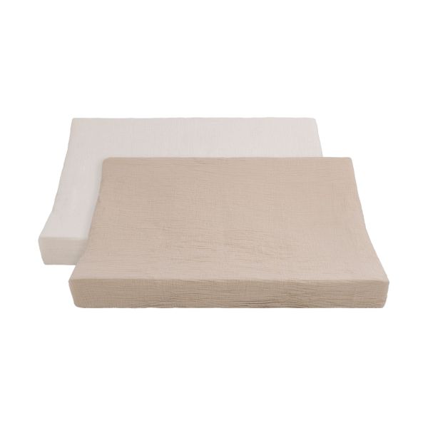 Baby's Only Tender Aankleedkussenhoes - 2-pack - Beige / Linen - 45 x 70 cm