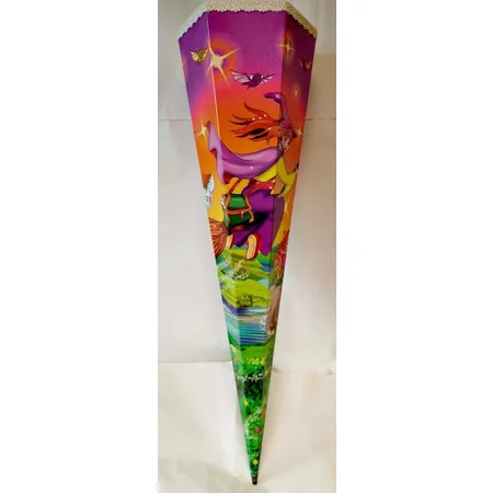 Nestler Schultüte Das Mädchen auf dem Besenstiel 85 cm, eckig