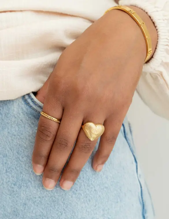 My Jewellery Stripe heart ring MJ13128