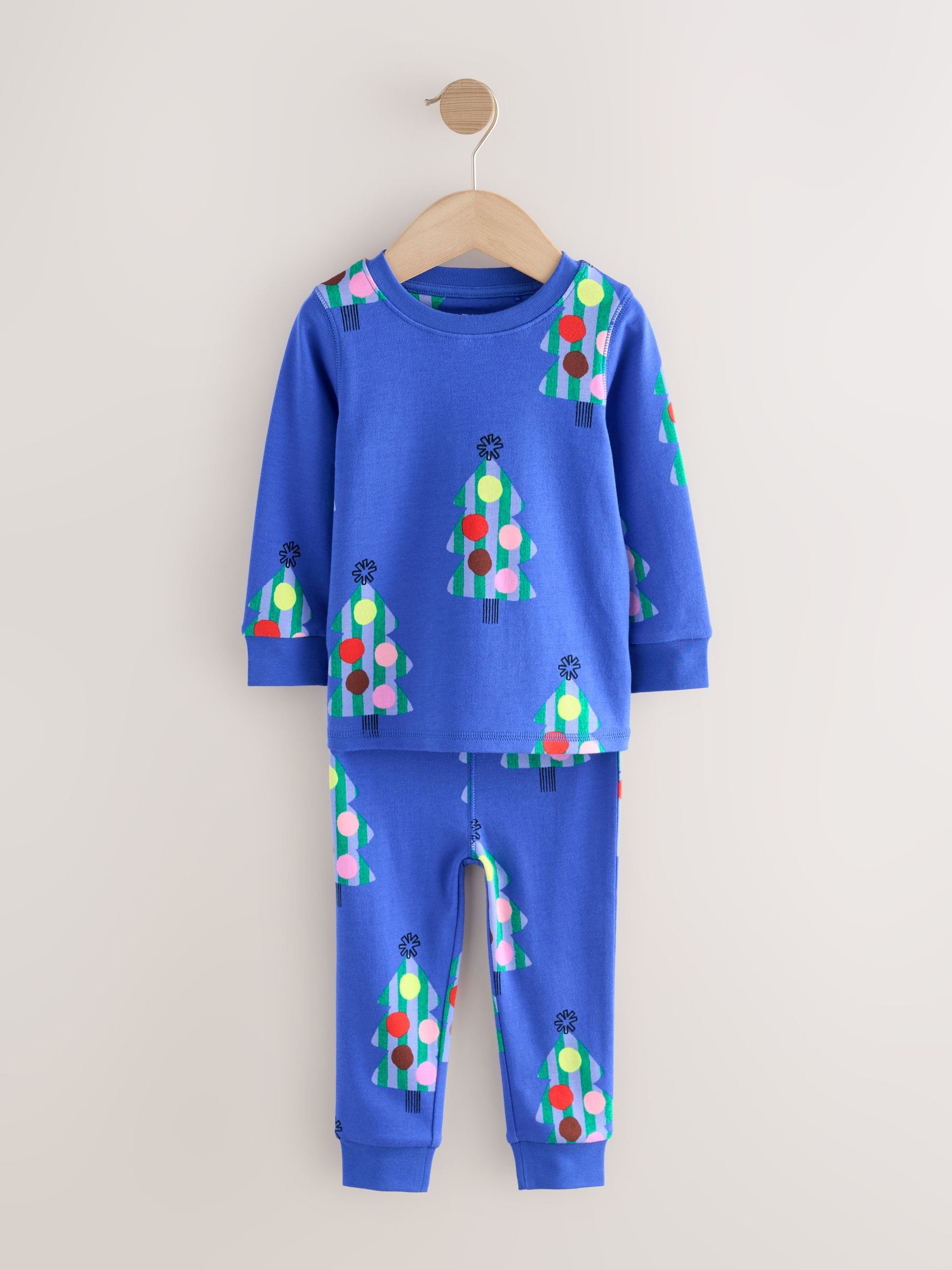 Rood/blauw kerstman - Set van 2 knusse Kerstmis Pyjama's (9mnd-12jr)