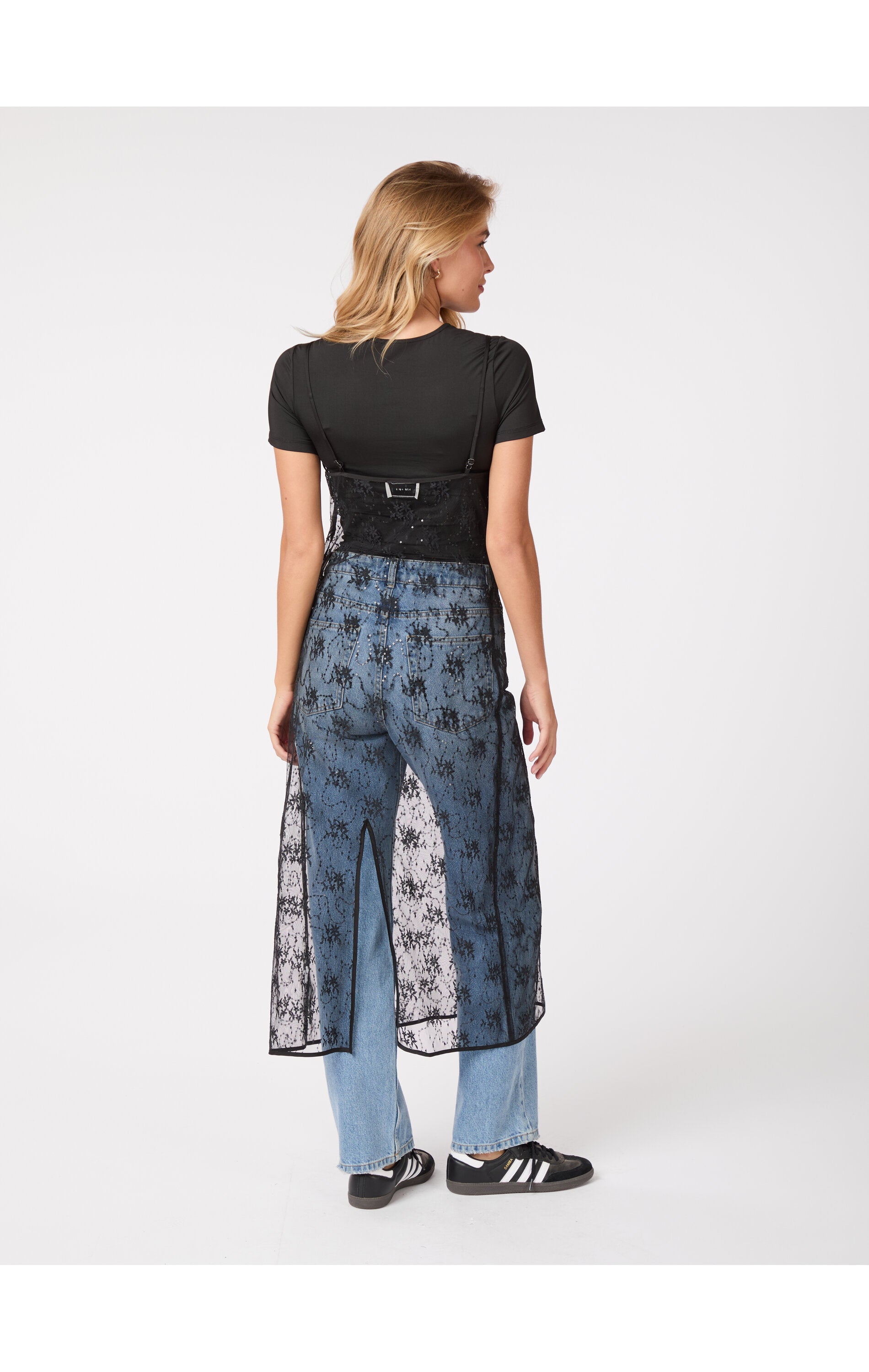 Neo Noir  Tarzana Lace pailletkjole - sort