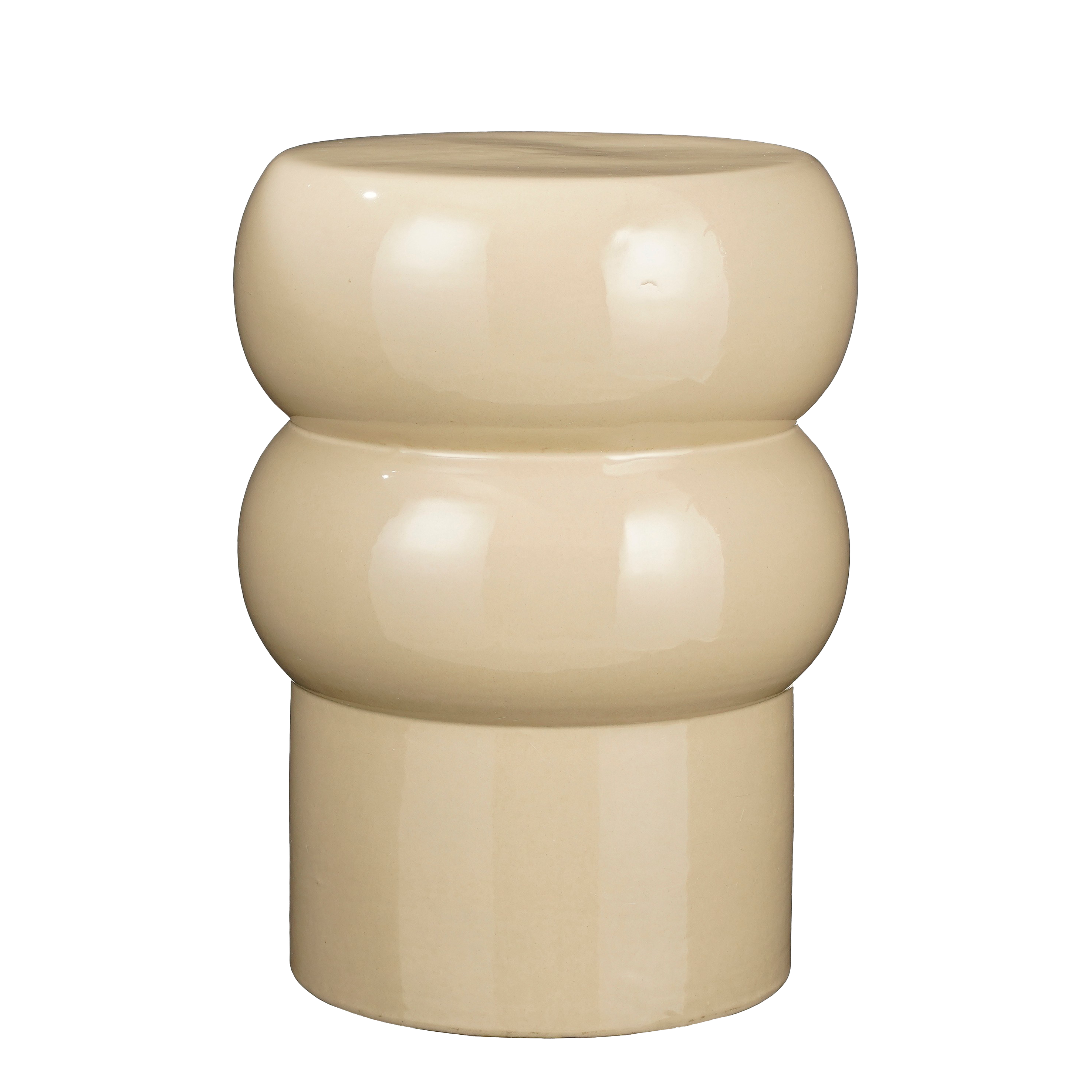 Mica decorations - table d'appoint en céramique crème h44