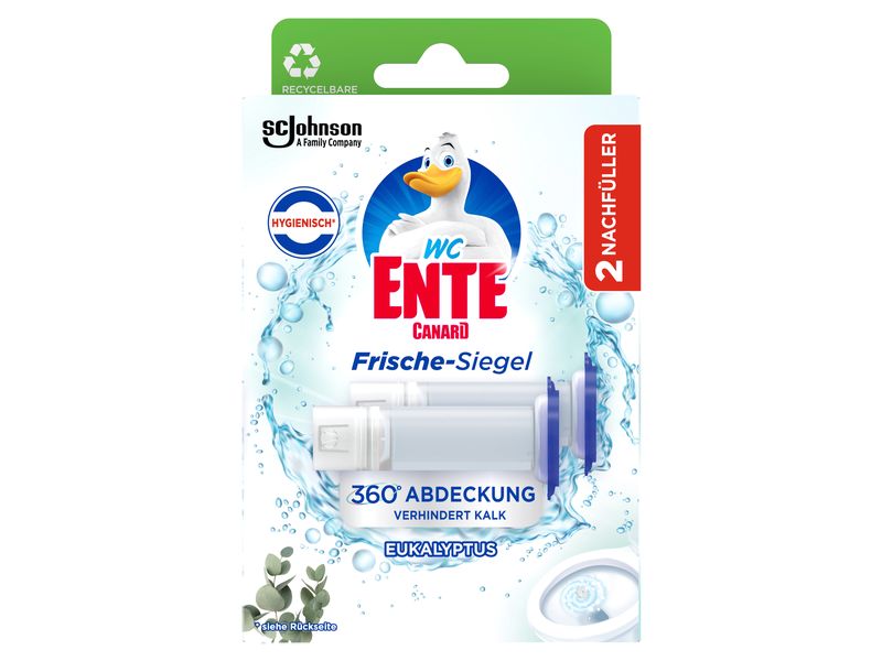 WC-Ente Nachfüller Frische-Siegel Bleichkraft Eukalyptus Hygienische Toilettensteine mit Bleichmittel gegen Kalkbildung