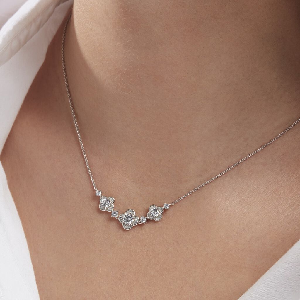 Collier Edyta Argent Blanc Oxyde De Zirconium